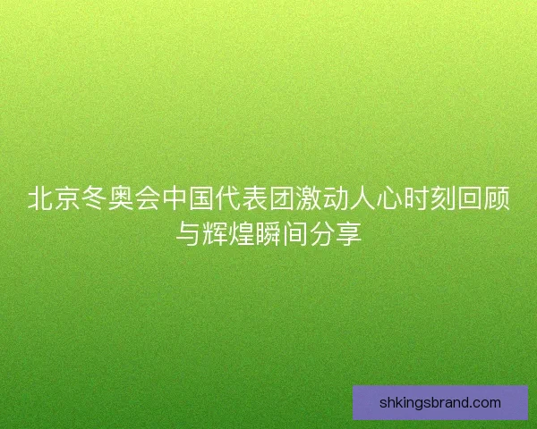北京冬奥会中国代表团激动人心时刻回顾与辉煌瞬间分享