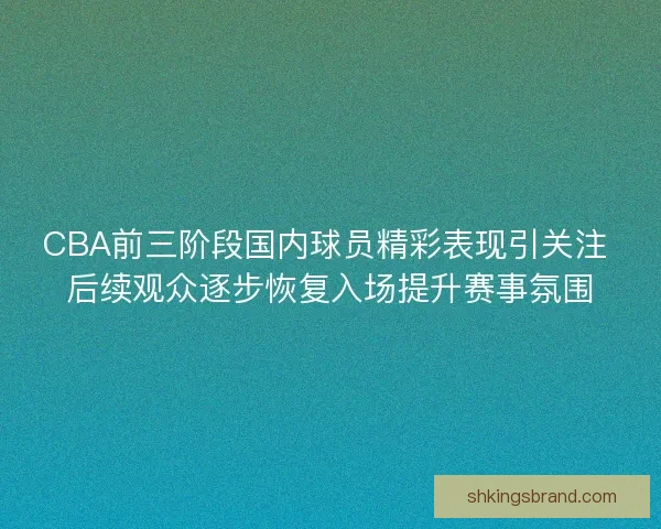 CBA前三阶段国内球员精彩表现引关注 后续观众逐步恢复入场提升赛事氛围