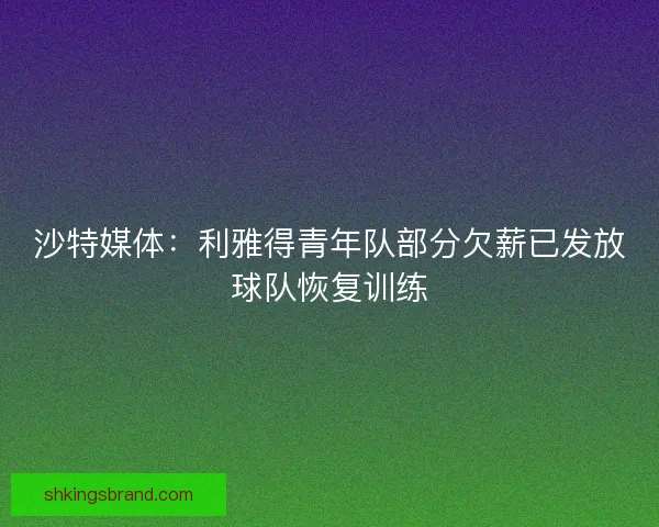 沙特媒体：利雅得青年队部分欠薪已发放球队恢复训练